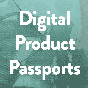 Digital Product Passports text on a blue-green background.