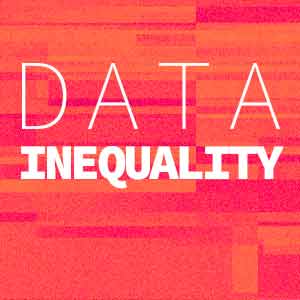 data inequality on an distorted orange background